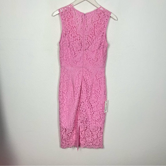 Bardot Milana Lace Sleeveless Cocktail Sheath Dress Pink Size Small US 4 NWT - Picture 9 of 10